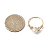 Natural Pearl Round Braided Bead Style Rings RJEW-JR00609-3