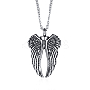 Stainless Steel Wing Urn Ashes Pendant Necklace BOTT-PW0002-043A-AS-1