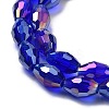 Transparent Electroplate Glass Beads Strands EGLA-A037-T6x8mm-B03-3