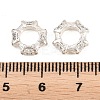 Octagon Brass Micro Pave Clear Cubic Zirconia European Beads KK-B186-15P-3