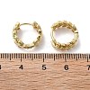 Clear Cubic Zirconia Leaf Hoop Earrings EJEW-B013-01-4