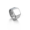 Square 304 Stainless Steel Finger Rings WGB1DFB-19-2