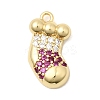 Christmas Brass Micro Pave Cubic Zirconia Pendants KK-L258-04G-F02-1