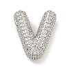 Platinum Plated Brass Micro Pave Cubic Zirconia Pendants KK-L073-001P-V-1