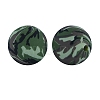 Round with Camouflage Print Pattern Food Grade Silicone Beads PW-WG66974-11-1