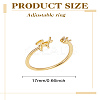 1Pc Letter Brass Rhinestone Open Cuff Rings for Women AJEW-LP0004-47H-G-2