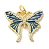 Brass Enamel Micro Pave Cubic Zirconia Pendants KK-Z042-09G-03-1
