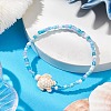 Dyed Synthetic Turquoise Beaded Stretch Bracelets for Kids BJEW-JB110102-02-2