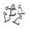 Gunmetal Plated Alloy Letter Pendants PALLOY-J718-01B-L-2