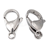 Tarnish Resistant Polished 316 Surgical Stainless Steel Lobster Claw Clasps X-STAS-R072-18A-2