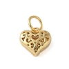 925 Sterling Silver 3D Hollow Flower Heart Charms STER-M099-02G-1