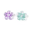 Flower Theme Printed Transparent Resin Cabochons CRES-T025-27-2