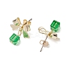 Alloy with Glass Dangle Stud Earrings EJEW-JE06118-3