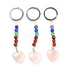 Natural Rose Quartz Heart Pendant Keychain G-Z033-05P-02-1