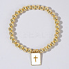 Personality Brass Round Bead Beaded Stretch Bracelets ST0339-7-1