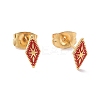 Enamel Rhombus with Star Stud Earrings with 316L Surgical Stainless Steel Pins EJEW-P204-02G-05-1