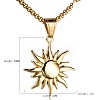 304 Stainless Steel Sun Pendant Box Chain Necklaces for Men FS-WG74900-01-3