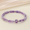 Natural Amethyst Beaded Stretch Bracelets for Men Women WGE4A78-01-1