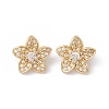 Rack Plating Brass Pave Clear Cubic Zirconia Connector Charms ZIRC-C040-17G-2