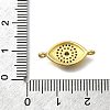 Brass Micro Pave Blue & Clear Cubic Zirconia Eye Connector Charms KK-D295-24G-3