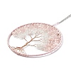 Wire Wrapped Chips Natural Crystal Quartz & Rose Quartz Big Pendant Decorations HJEW-A005-02A-2