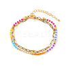 Glass Rainbow Beaded Double Layer Women's Bracelets MZ0541-4