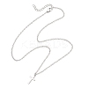 304 Stainless Steel Cross Pendant Cable Chain Necklaces NJEW-JN05844-4