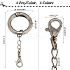 16Pcs 4 Colors Alloy Spring Gate Rings HJEW-AB00522-2