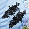 Flower Pattern Polyester Embroidered Lace Appliques DIY-WH0308-455C-4