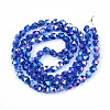Electroplate Transparent Glass Beads Strands EGLA-T019-06H-2