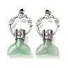 Natural Green Aventurine Whale Tail Big Pendants G-Q163-03AS-08-1
