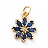 Rack Plating Brass Micro Pave Cubic Zirconia Charms ZIRC-F129-34C-G-1