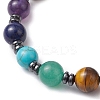 Natural & Synthetic Mixed Gemstone Beaded Stretch Bracelets for Women Men BJEW-JB11230-4