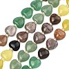 Gradient Color Natural Green Aventurine & Labradorite & Lemon Jade & Unakite & Petrified Wood Beads Strands G-B185-A07-3