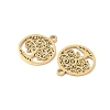 304 Stainless Steel Flat Round with Laser Cut Tree of Life Charms STAS-L022-512G-2