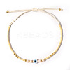 Glass Seed Beads & Resin Braided Bead Bracelets TK7632-6-1