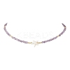 Summer Beach Natural Amethyst Round Beaded Necklaces NJEW-JN05262-03-2