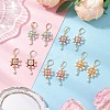 Flower with Cross 304 Stainless Steel Earrings Glass Seeds Leverback Earrings EJEW-MZ00507-1
