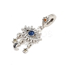 Brass Colorful Rhinestone European Dangle Charms LS-KK-P324-08P-2