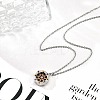 304 Stainless Steel Clear Cubic Zirconia Compass Pendant Cable Chain Necklaces for Women NJEW-F331-03GP-1