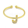 Rack Plating Brass Open Cuff Rings for Women RJEW-F162-02G-J-2
