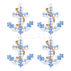 4Pcs Glass Seed Beaded Anchor Pendants PALLOY-GO00066-1