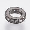 Brass Micro Pave Cubic Zirconia Rondelle Wheel European Beads LS-ZIRC-F083-094B-RS-1