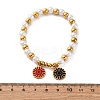 201 Stainless Steel Round Beaded Stretch Bracelets BJEW-C090-03G-A-5