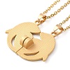 2Pcs 2 Color Alloy Magnetic Dolphin Pendant Necklaces Set NJEW-Z016-02G-3