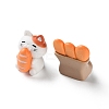 7Pcs Resin Cat with Bread Display Decoration AJEW-S037-03-2