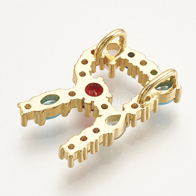 Brass Micro Pave Cubic Zirconia Pendants ZIRC-S061-64R-1