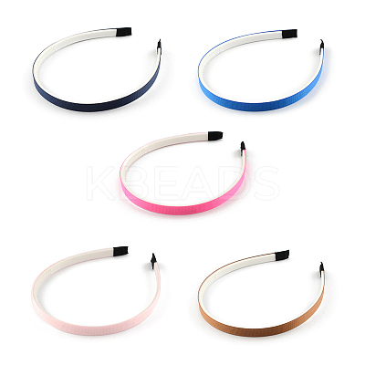 Plain Headwear Hair Accessories Plastic Hair Band Findings OHAR-S187-M-1