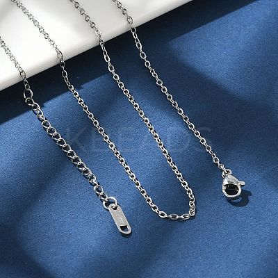 Non-Tarnish 304 Stainless Steel Cable Chain Necklace for Men Women NJEW-K245-014B-1