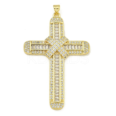 Rack Plating Brass Pave Cubic Zirconia Pendants KK-U029-02G-02-1